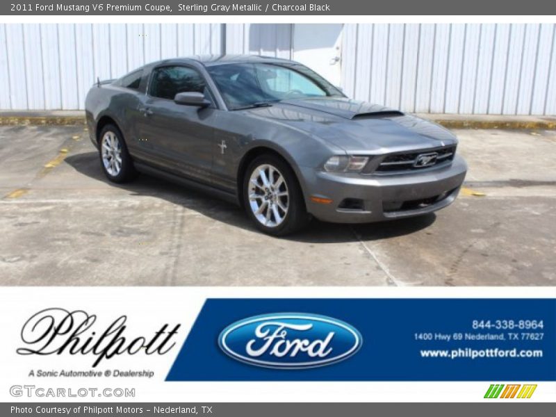 Sterling Gray Metallic / Charcoal Black 2011 Ford Mustang V6 Premium Coupe