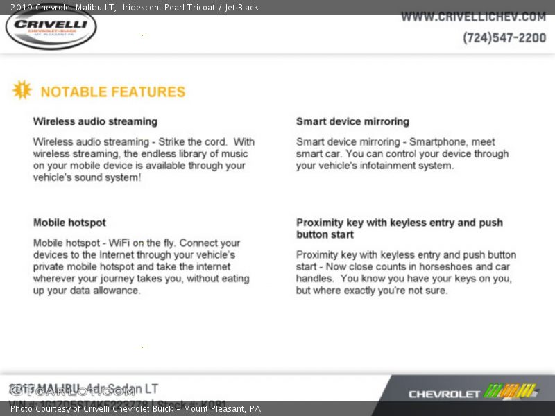 Iridescent Pearl Tricoat / Jet Black 2019 Chevrolet Malibu LT