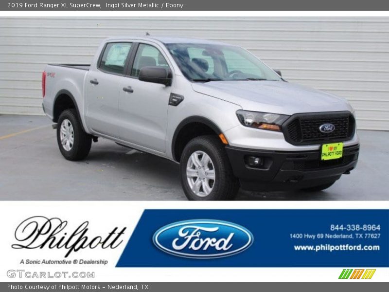 Ingot Silver Metallic / Ebony 2019 Ford Ranger XL SuperCrew