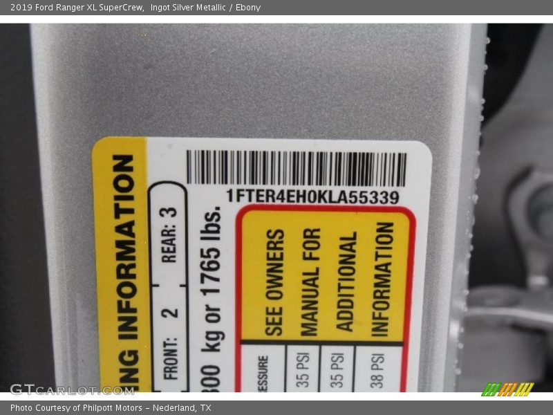 Ingot Silver Metallic / Ebony 2019 Ford Ranger XL SuperCrew