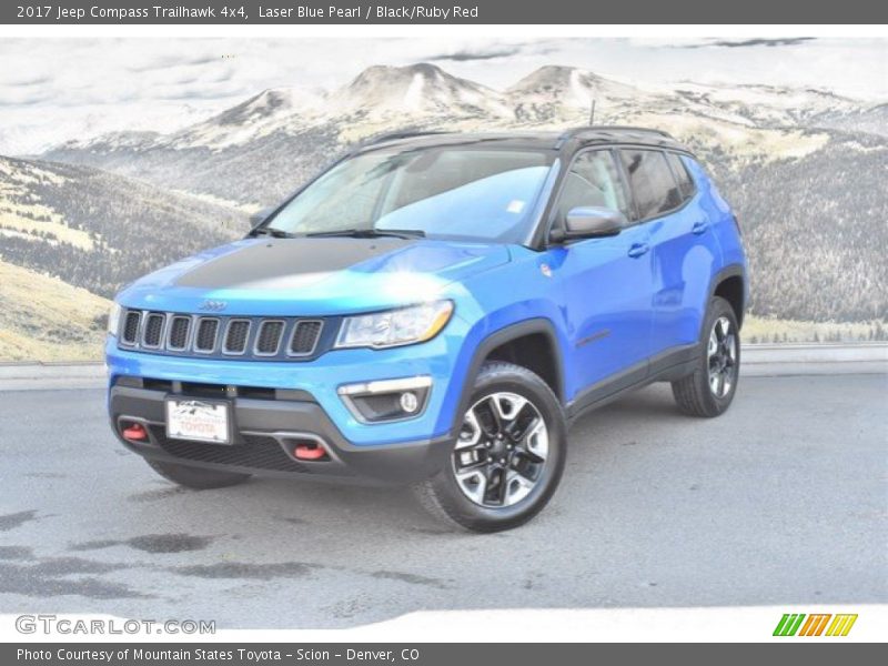 Laser Blue Pearl / Black/Ruby Red 2017 Jeep Compass Trailhawk 4x4