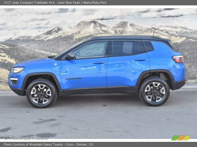 Laser Blue Pearl / Black/Ruby Red 2017 Jeep Compass Trailhawk 4x4