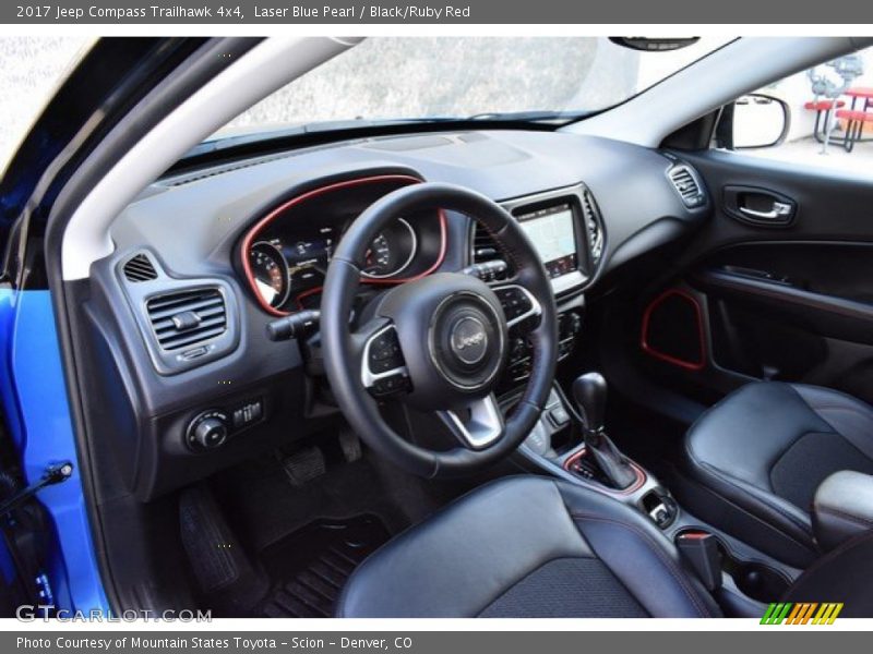 Laser Blue Pearl / Black/Ruby Red 2017 Jeep Compass Trailhawk 4x4