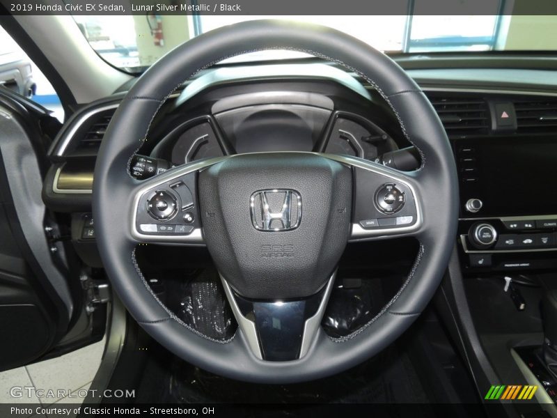 Lunar Silver Metallic / Black 2019 Honda Civic EX Sedan