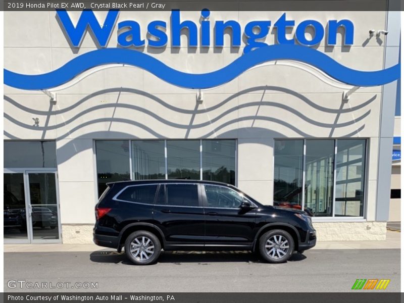 Crystal Black Pearl / Gray 2019 Honda Pilot EX AWD