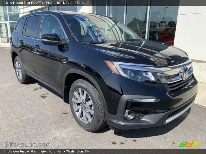 Crystal Black Pearl / Gray 2019 Honda Pilot EX AWD