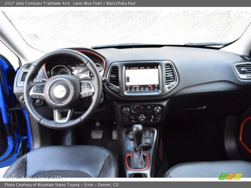 Laser Blue Pearl / Black/Ruby Red 2017 Jeep Compass Trailhawk 4x4