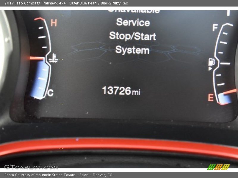 Laser Blue Pearl / Black/Ruby Red 2017 Jeep Compass Trailhawk 4x4