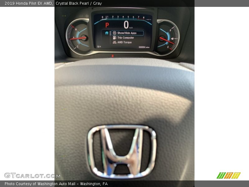 Crystal Black Pearl / Gray 2019 Honda Pilot EX AWD