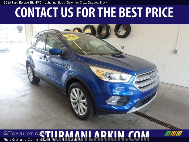 Lightning Blue / Chromite Gray/Charcoal Black 2019 Ford Escape SEL 4WD