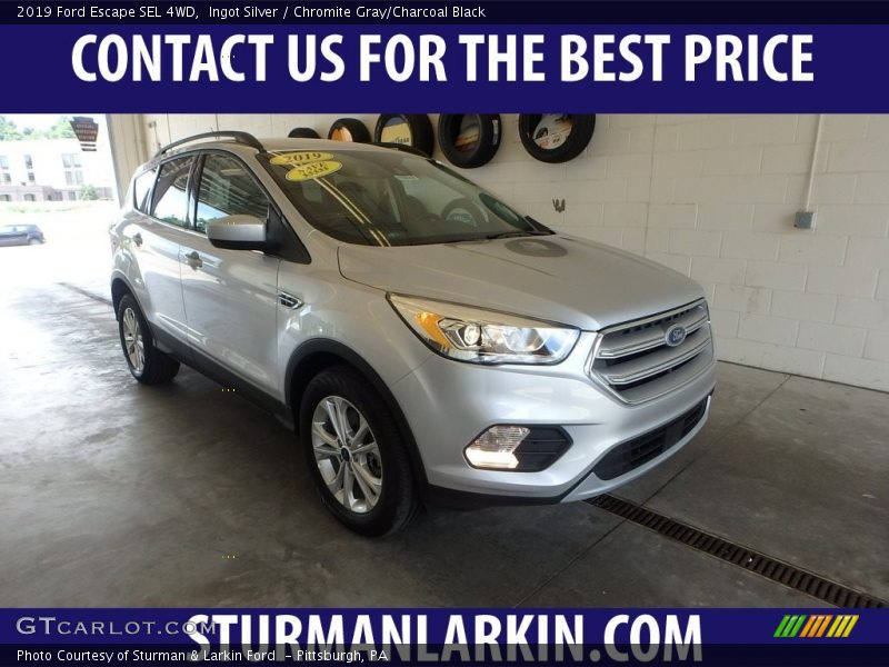 Ingot Silver / Chromite Gray/Charcoal Black 2019 Ford Escape SEL 4WD