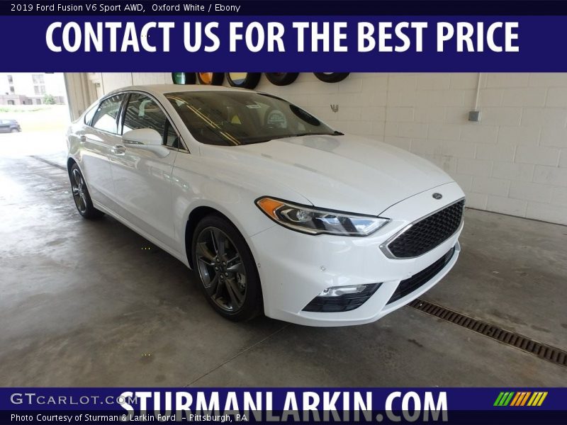Oxford White / Ebony 2019 Ford Fusion V6 Sport AWD