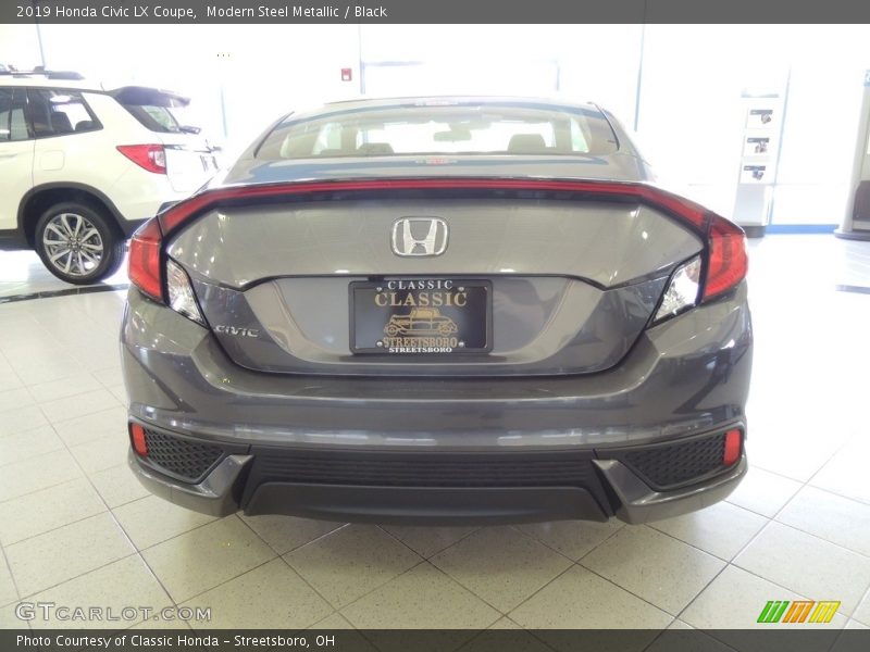 Modern Steel Metallic / Black 2019 Honda Civic LX Coupe