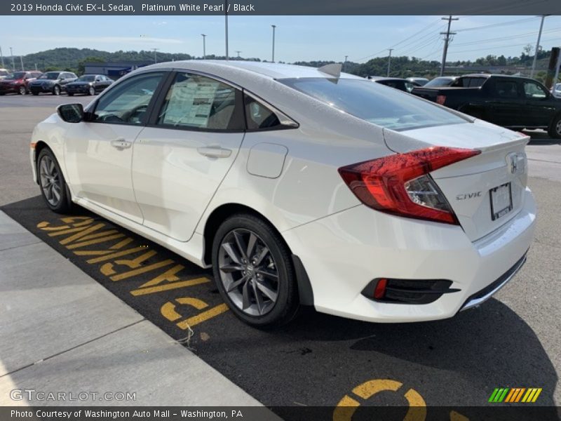 Platinum White Pearl / Black 2019 Honda Civic EX-L Sedan