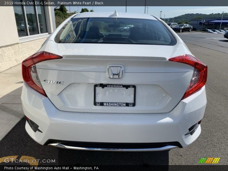 Platinum White Pearl / Black 2019 Honda Civic EX-L Sedan