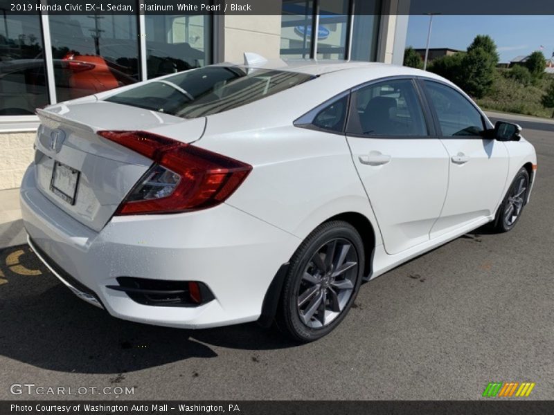 Platinum White Pearl / Black 2019 Honda Civic EX-L Sedan