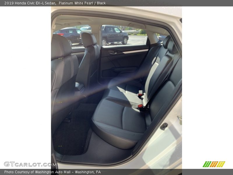 Platinum White Pearl / Black 2019 Honda Civic EX-L Sedan