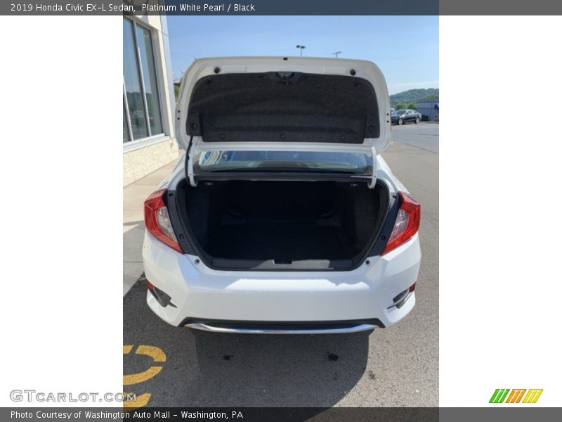 Platinum White Pearl / Black 2019 Honda Civic EX-L Sedan