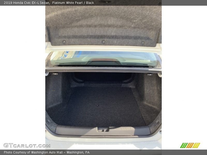 Platinum White Pearl / Black 2019 Honda Civic EX-L Sedan