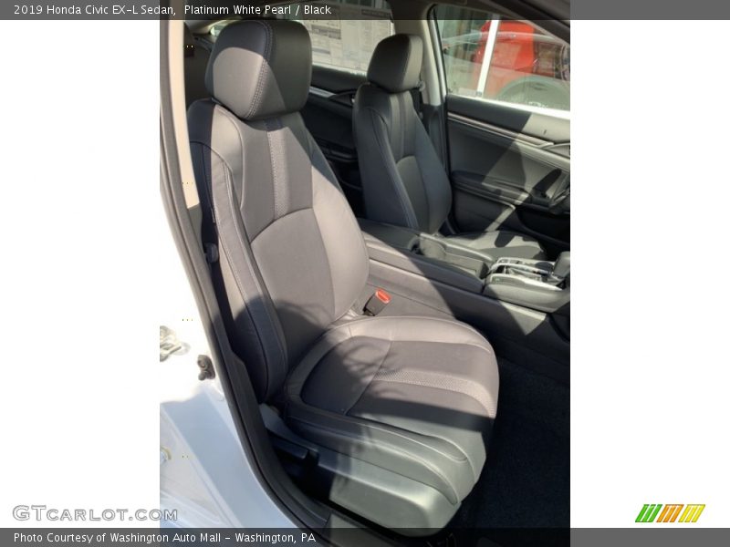 Platinum White Pearl / Black 2019 Honda Civic EX-L Sedan