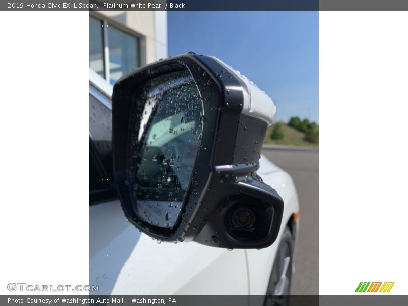Platinum White Pearl / Black 2019 Honda Civic EX-L Sedan