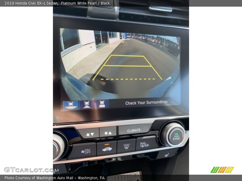 Platinum White Pearl / Black 2019 Honda Civic EX-L Sedan