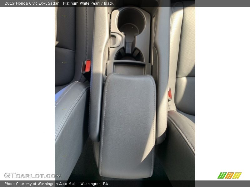 Platinum White Pearl / Black 2019 Honda Civic EX-L Sedan