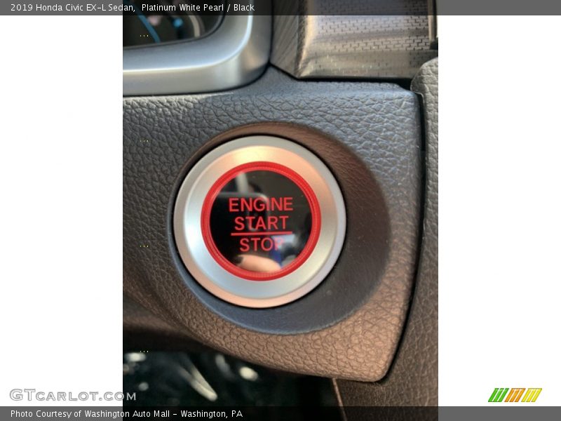 Platinum White Pearl / Black 2019 Honda Civic EX-L Sedan