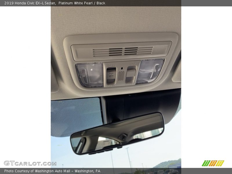Platinum White Pearl / Black 2019 Honda Civic EX-L Sedan