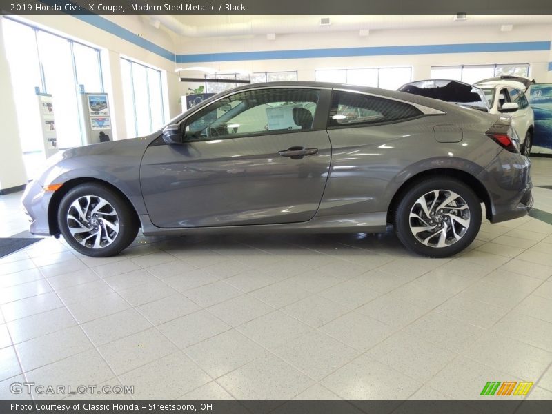 Modern Steel Metallic / Black 2019 Honda Civic LX Coupe