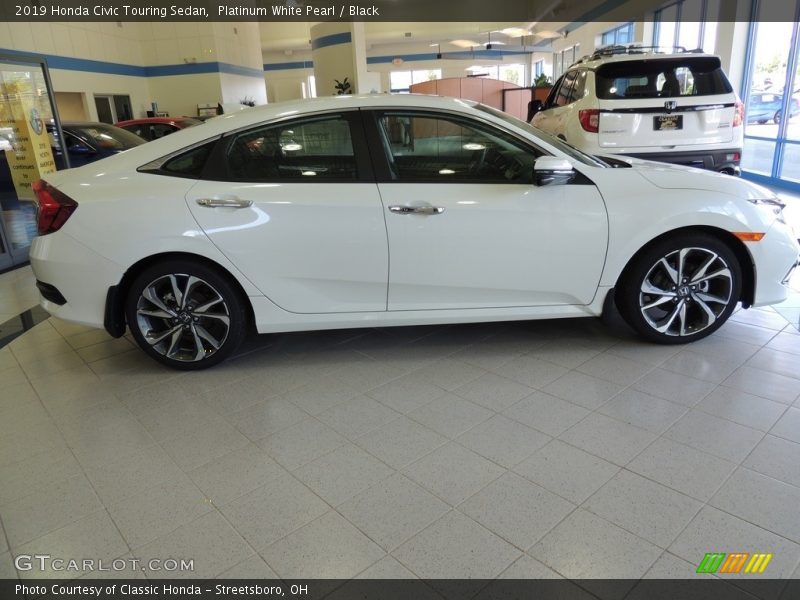 Platinum White Pearl / Black 2019 Honda Civic Touring Sedan
