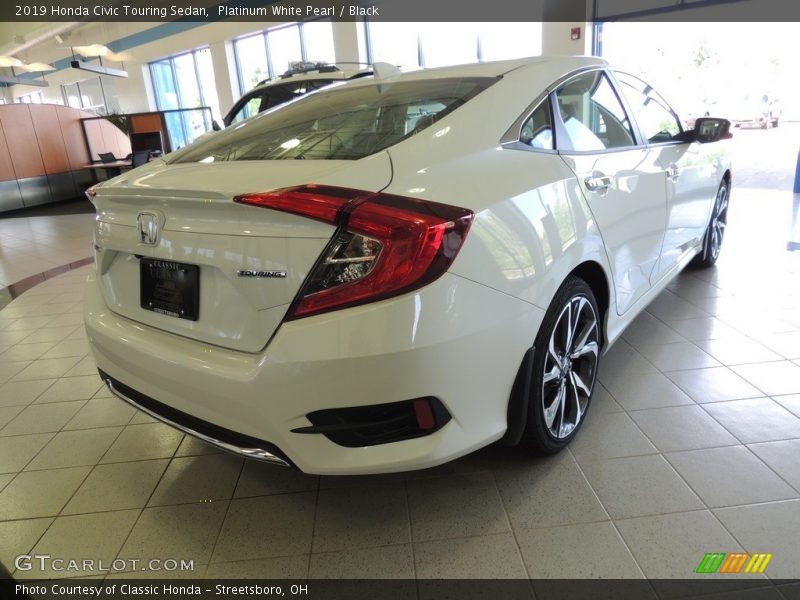 Platinum White Pearl / Black 2019 Honda Civic Touring Sedan