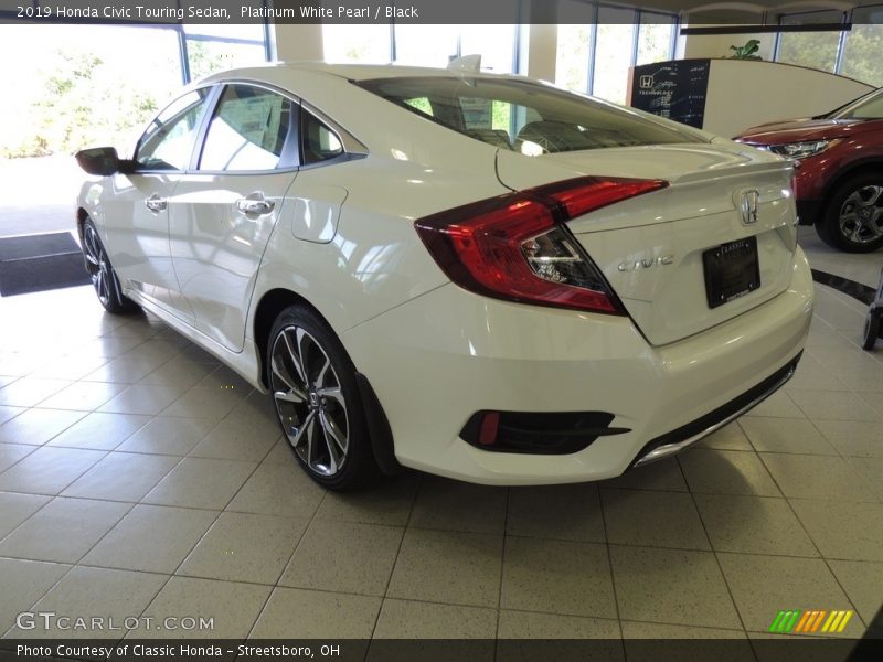 Platinum White Pearl / Black 2019 Honda Civic Touring Sedan