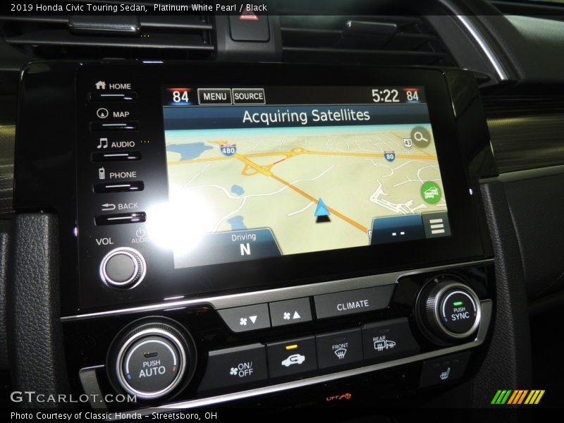 Platinum White Pearl / Black 2019 Honda Civic Touring Sedan