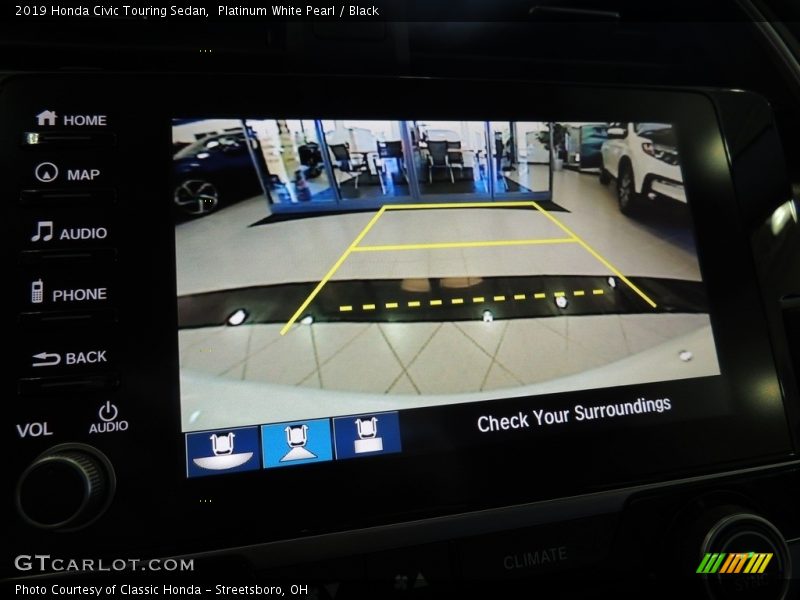 Platinum White Pearl / Black 2019 Honda Civic Touring Sedan