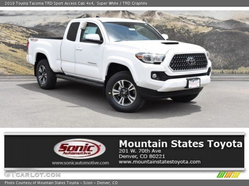 Super White / TRD Graphite 2019 Toyota Tacoma TRD Sport Access Cab 4x4