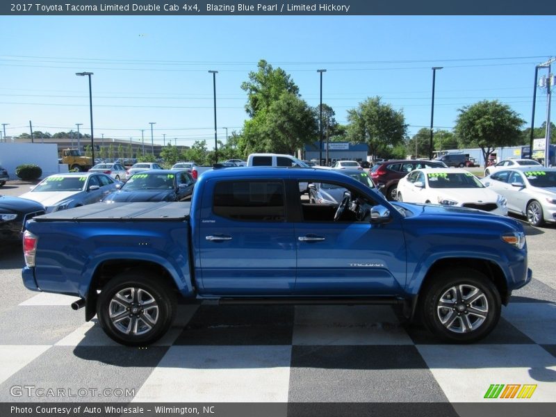 Blazing Blue Pearl / Limited Hickory 2017 Toyota Tacoma Limited Double Cab 4x4