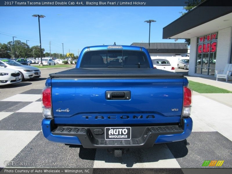 Blazing Blue Pearl / Limited Hickory 2017 Toyota Tacoma Limited Double Cab 4x4
