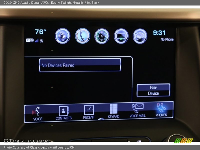 Ebony Twilight Metallic / Jet Black 2019 GMC Acadia Denali AWD