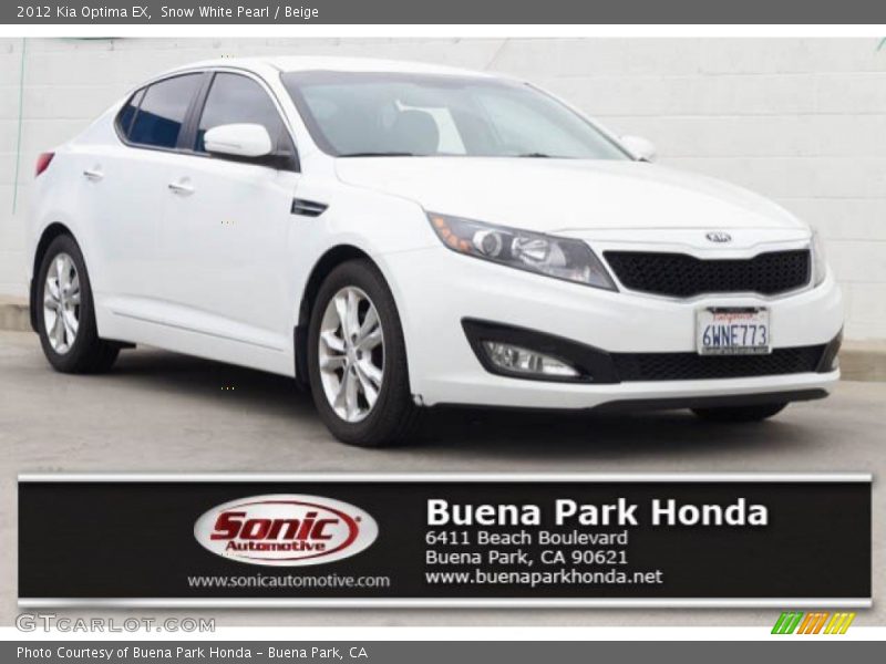 Snow White Pearl / Beige 2012 Kia Optima EX