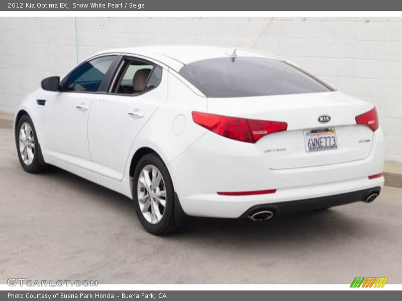 Snow White Pearl / Beige 2012 Kia Optima EX