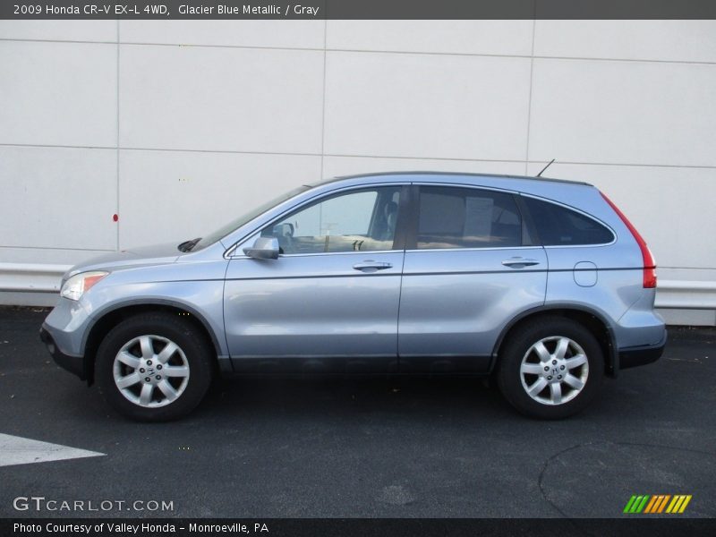 Glacier Blue Metallic / Gray 2009 Honda CR-V EX-L 4WD