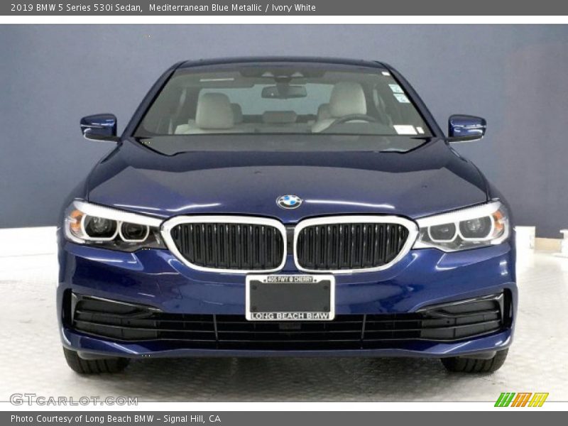 Mediterranean Blue Metallic / Ivory White 2019 BMW 5 Series 530i Sedan