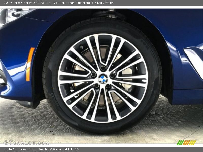 Mediterranean Blue Metallic / Ivory White 2019 BMW 5 Series 530i Sedan