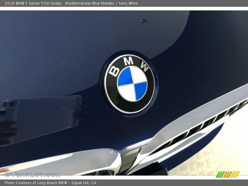 Mediterranean Blue Metallic / Ivory White 2019 BMW 5 Series 530i Sedan