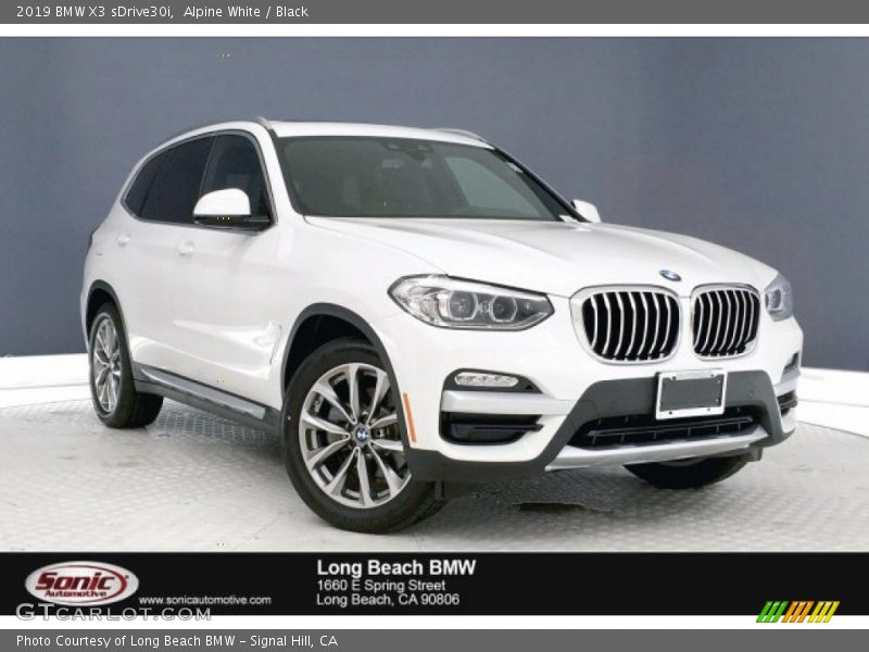 Alpine White / Black 2019 BMW X3 sDrive30i