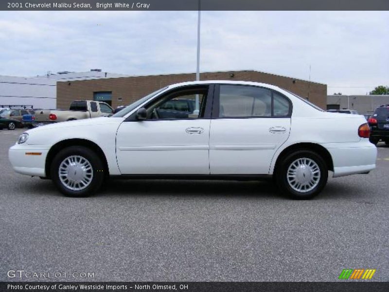Bright White / Gray 2001 Chevrolet Malibu Sedan