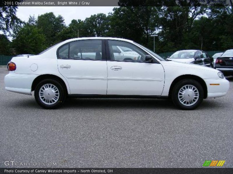 Bright White / Gray 2001 Chevrolet Malibu Sedan