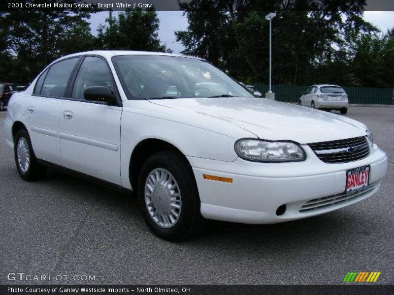 Bright White / Gray 2001 Chevrolet Malibu Sedan