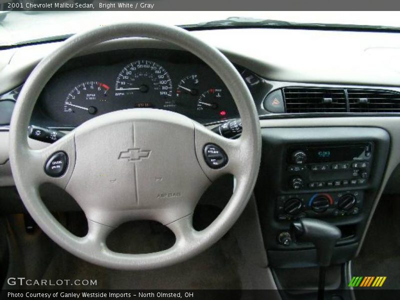 Bright White / Gray 2001 Chevrolet Malibu Sedan